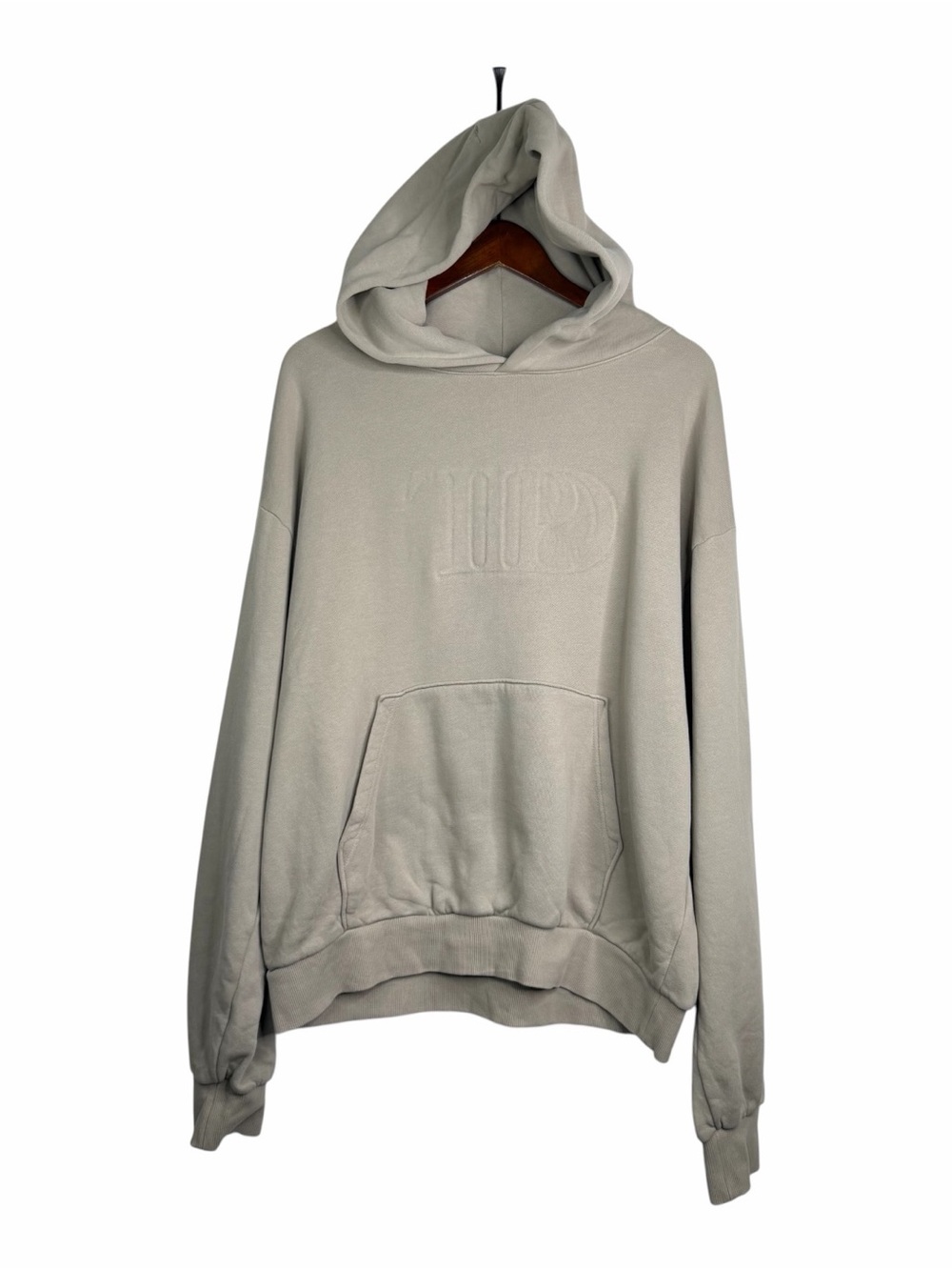 Taylor Swift The Tortured Poets Department TTPD Beige Hoodie Eras Men's L *Flaw